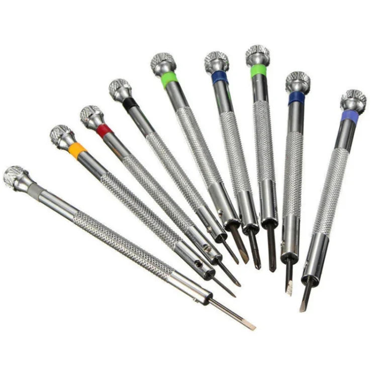 Ensemble de 9 tournevis de réparation de montre 0,5mm-2,5mm, 9 en 1