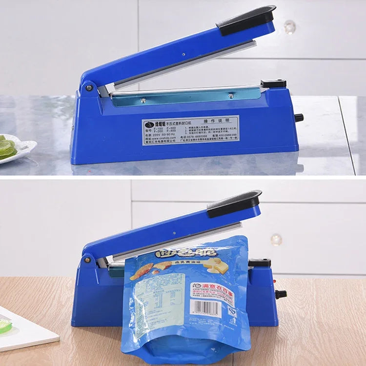 F-200 Scelleuse thermique manuelle à impulsion pour sacs plastiques, 200 mm, coque en plastique, machine de scellage thermique de 200 mm