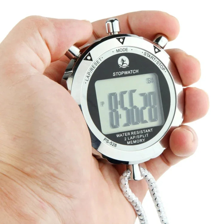 Chronomètre PS528 en métal professionnel, chronographe numérique portable LCD avec sangle, PS528