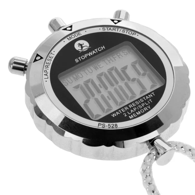 Chronomètre PS528 en métal professionnel, chronographe numérique portable LCD avec sangle, PS528