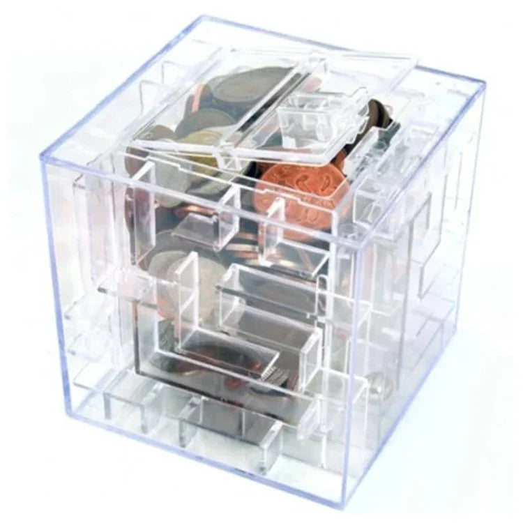 Boîte cadeau tirelire transparente 3D, tirelire 3D