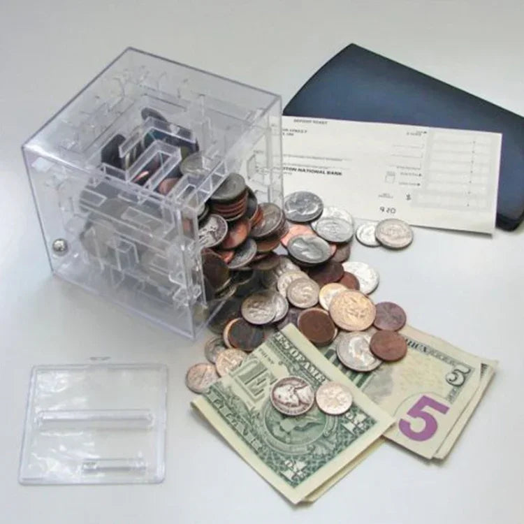 Boîte cadeau tirelire transparente 3D, tirelire 3D