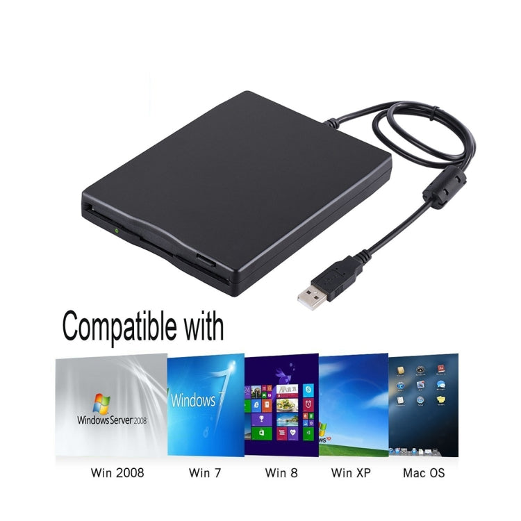 Lecteur de disquettes externe USB portable 3,5 pouces 1,44 Mo FDD pour ordinateur portable, bureau