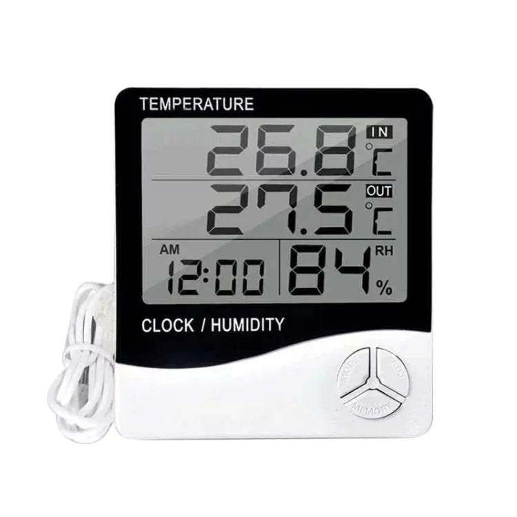 Thermomètre hygromètre électronique numérique LCD intérieur extérieur avec alarme, THC-03A