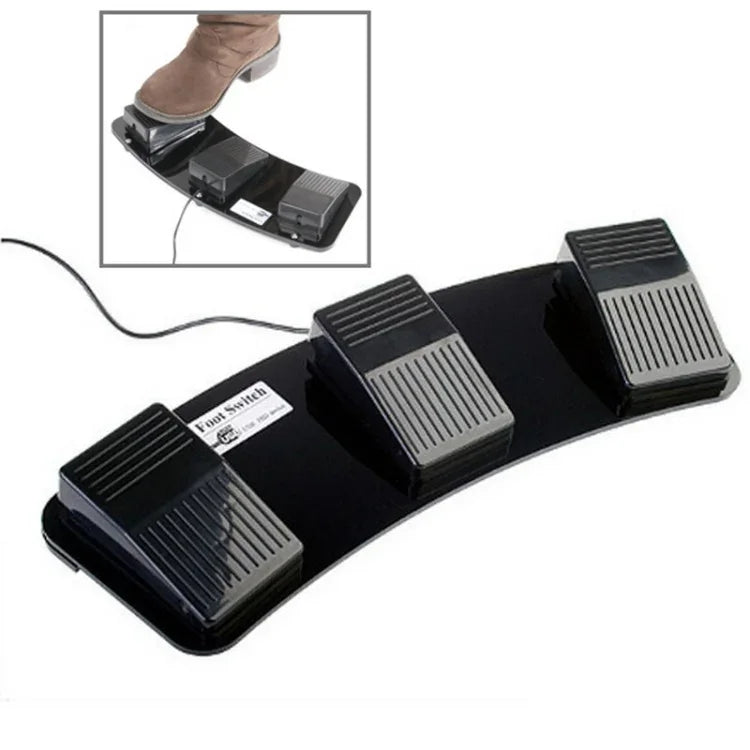 Pédale USB PC à triple action, pédale double