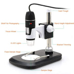 Microscope Numérique USB DMS-MDS800 40X-800X Capteur d'Image 2.0MP avec 8 LEDs & Support Professionnel, 40X-800X