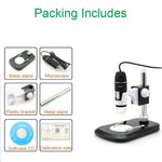 Microscope Numérique USB DMS-MDS800 40X-800X Capteur d'Image 2.0MP avec 8 LEDs & Support Professionnel, 40X-800X