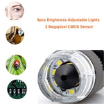 Microscope Numérique USB DMS-MDS800 40X-800X Capteur d'Image 2.0MP avec 8 LEDs & Support Professionnel, 40X-800X