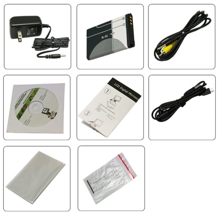 Microscope numérique autonome 500X 5 mégapixels avec écran LCD 3,5 pouces et 8 LED, support carte TF jusqu'à 32G (DMS-038M), DMS-038M 500X