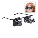 Loupe de Réparation de Montre Type Lunettes 20X avec Lumière LED, Double