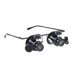 Loupe de Réparation de Montre Type Lunettes 20X avec Lumière LED, Double