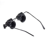 Loupe de Réparation de Montre Type Lunettes 20X avec Lumière LED, Double