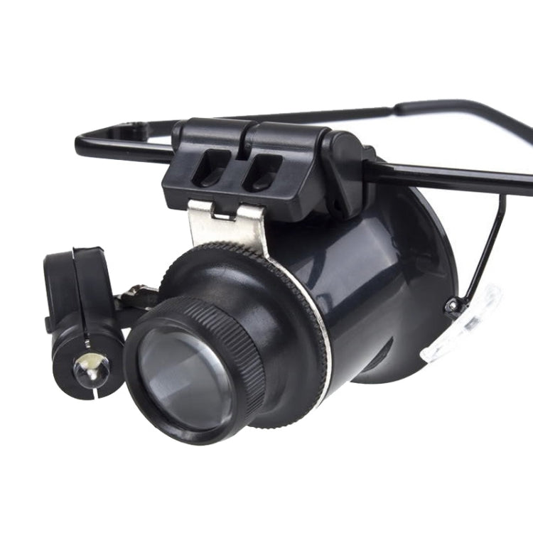 Loupe de Réparation de Montre Type Lunettes 20X avec Lumière LED, Double