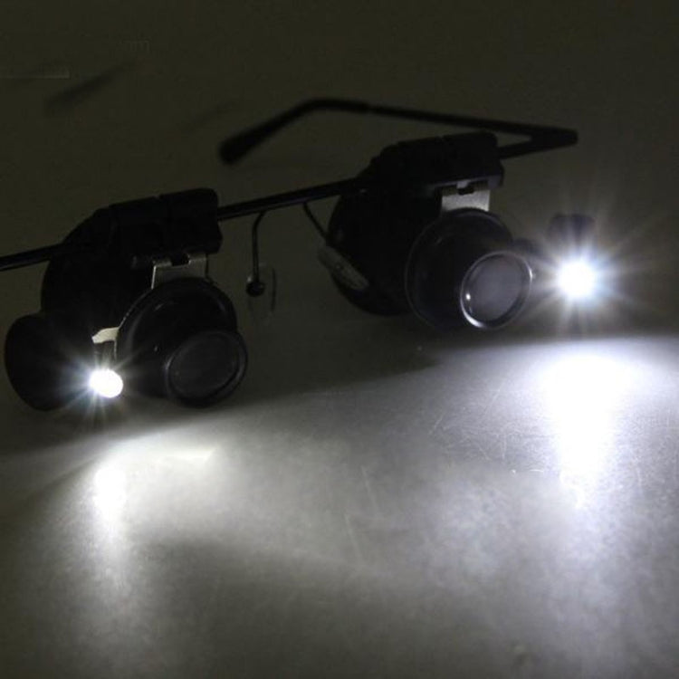 Loupe de Réparation de Montre Type Lunettes 20X avec Lumière LED, Double
