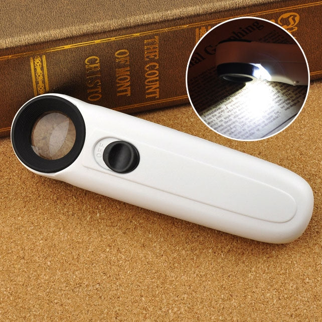 Loupe Portative Style Point d'Exclamation 40X avec 2 LEDs, 40X