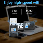 Carte adaptateur réseau USB sans fil 300 Mbps 802.11N nano, carte adaptateur