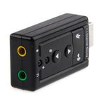 Carte son externe USB 2.0 7.1 canaux audio virtuel 3D, plastique noir 7.1 canaux