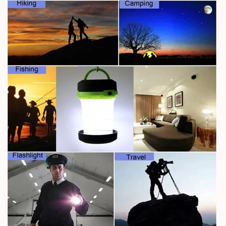 Lampe de tente escamotable à LED 3 modes