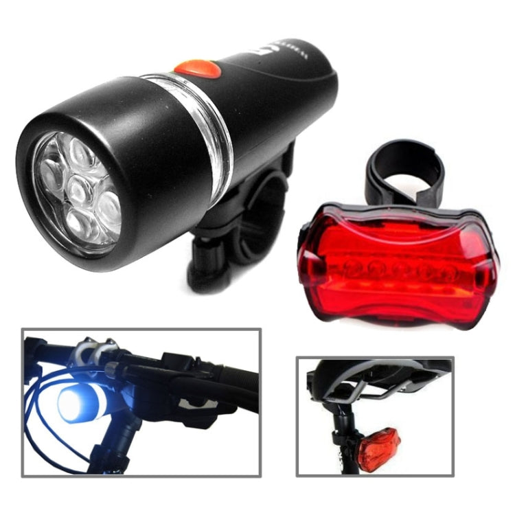 Phare de vélo étanche à 5 LED + lampe de sécurité arrière clignotante, phare de vélo + lampe de sécurité arrière