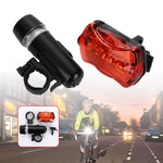 Phare de vélo étanche à 5 LED + lampe de sécurité arrière clignotante, phare de vélo + lampe de sécurité arrière