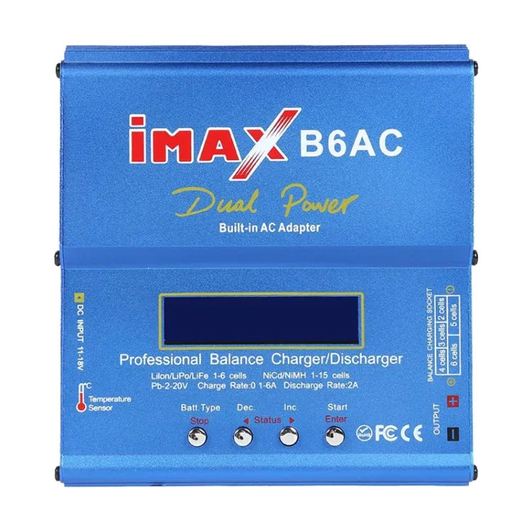 Chargeur d'équilibrage de batterie LiPo RC iMAX B6AC avec écran LCD 2,6 pouces (100-240 V / prise UE), B6AC