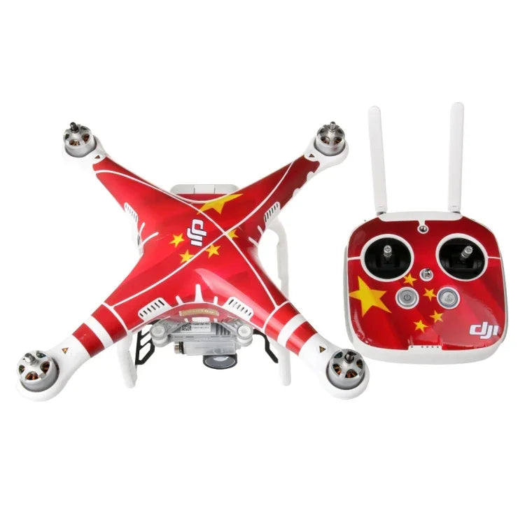 Kit d'autocollants en PVC imitation fibre de carbone 4D résistants à l'eau pour drone DJI Phantom 3, radiocommande et batterie