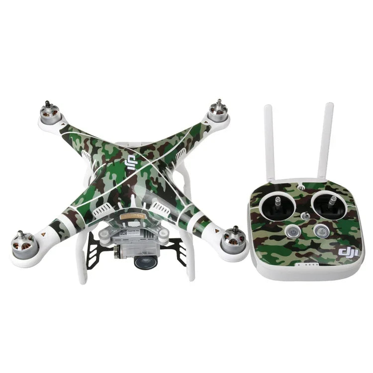 Kit d'autocollants en PVC imitation fibre de carbone 4D résistants à l'eau pour drone DJI Phantom 3, radiocommande et batterie