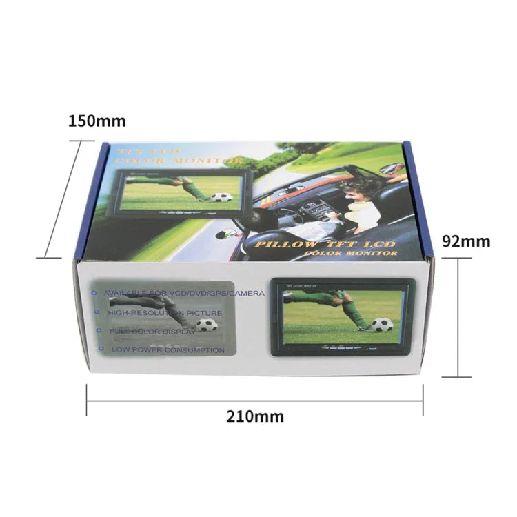 Moniteur de voiture 7,0 pouces / Moniteur de caméras de surveillance avec support à angle réglable et télécommande, double entrée vidéo, 7,0 pouces, double entrée vidéo