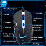 Souris de jeu optique USB T7 filaire 3 couleurs modifiable 1200 DPI 1600 DPI 2400 DPI, T7
