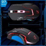 Souris de jeu optique USB T7 filaire 3 couleurs modifiable 1200 DPI 1600 DPI 2400 DPI, T7