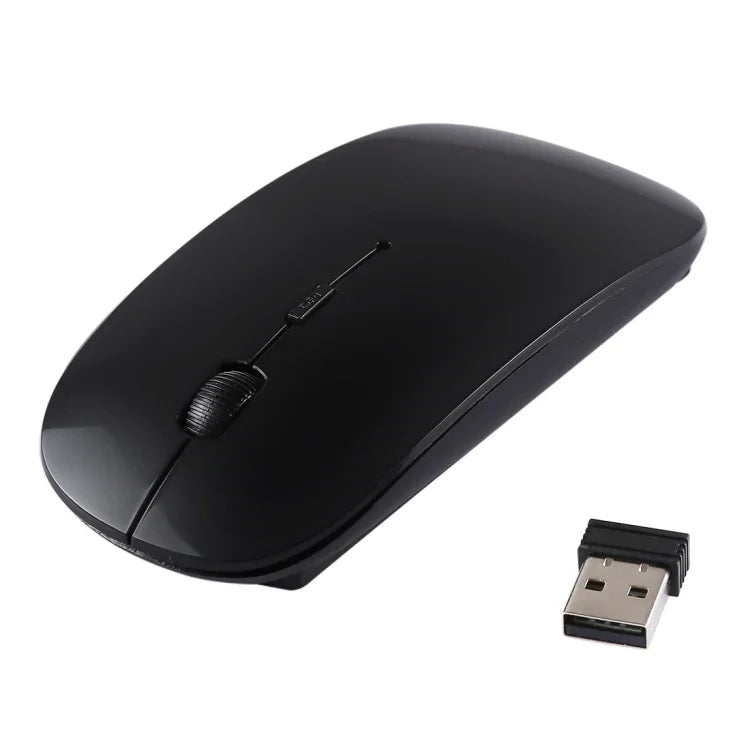 Souris optique laser sans fil ultra-fine 2,4 GHz avec mini-récepteur USB, prête à l'emploi