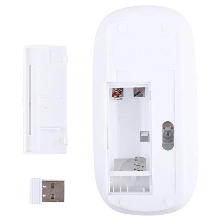 Souris optique laser sans fil ultra-fine 2,4 GHz avec mini-récepteur USB, prête à l'emploi