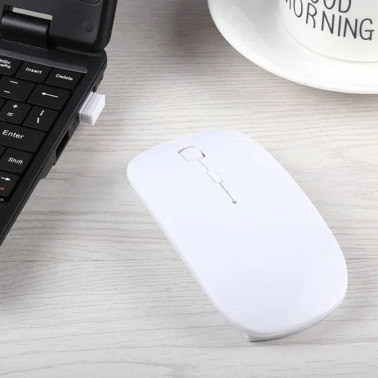 Souris optique laser sans fil ultra-fine 2,4 GHz avec mini-récepteur USB, prête à l'emploi