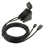 USB 2.0 & Micro HDMI (Type-D) Male to USB 2.0 & HDMI (Type-A) Female Adapter Cable with Car Flush Mount, Length: 2m, USB 2.0 & Micro HDMI Male to USB 2.0 & HDMI Female