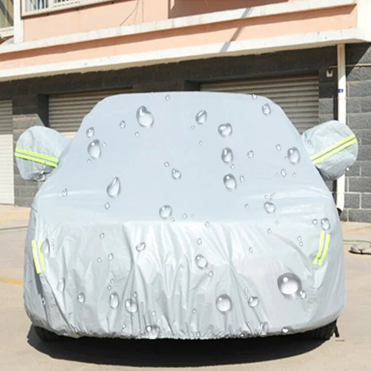 Housse de voiture hayon PEVA anti-poussière, étanche et pare-soleil avec bandes d'avertissement, 199inch (XXL)