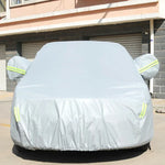 Housse de voiture hayon PEVA anti-poussière, étanche et pare-soleil avec bandes d'avertissement, 199inch (XXL)