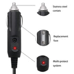 Adaptateur secteur DC 2A 5,5 x 2,1 mm avec câble enroulé, chargeur voiture, longueur : 40-140 cm, 5,5 x 2,1 mm