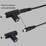 Adaptateur secteur DC 2A 5,5 x 2,1 mm avec câble enroulé, chargeur voiture, longueur : 40-140 cm, 5,5 x 2,1 mm
