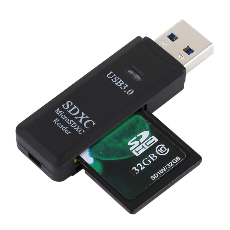 Lecteur de carte USB 3.0 2 en 1, super vitesse 5 Gbps, supporte carte SD / TF