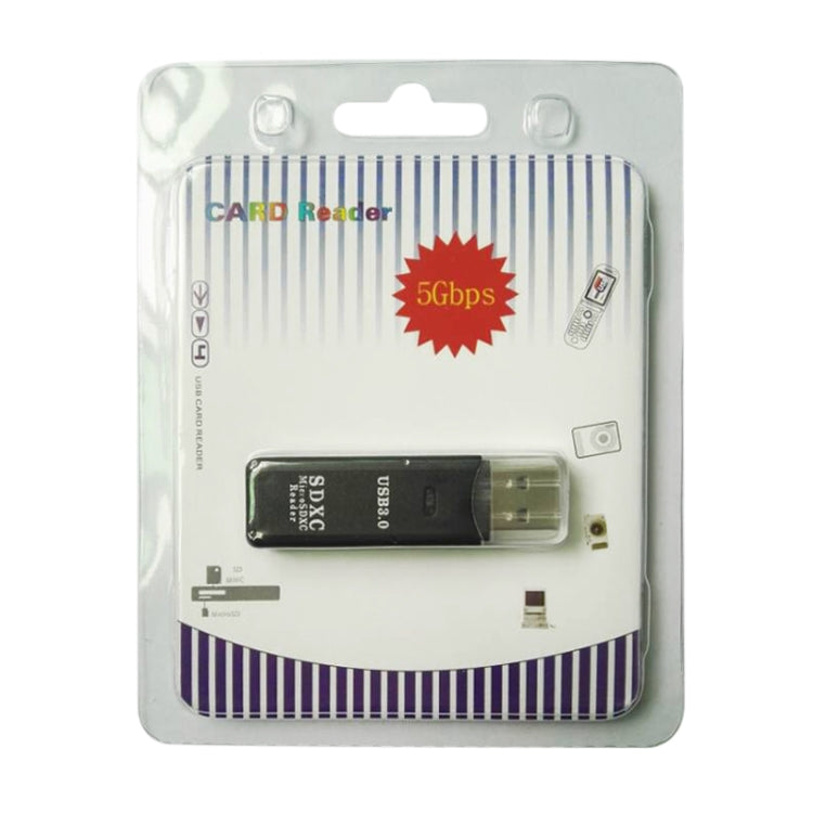 Lecteur de carte USB 3.0 2 en 1, super vitesse 5 Gbps, supporte carte SD / TF