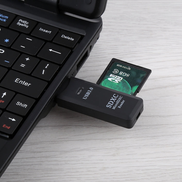 Lecteur de carte USB 3.0 2 en 1, super vitesse 5 Gbps, supporte carte SD / TF