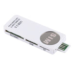 Lecteur de carte universel USB, supporte SD / MMC / SIM / TF, blanc