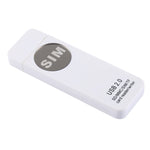 Lecteur de carte universel USB, supporte SD / MMC / SIM / TF, blanc