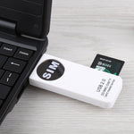 Lecteur de carte universel USB, supporte SD / MMC / SIM / TF, blanc