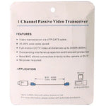 Transceiver vidéo BNC passif à 1 canal, X202P-C