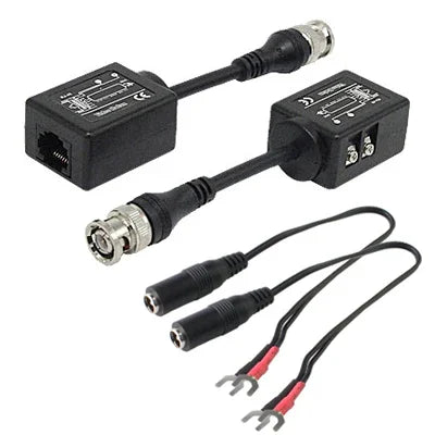 2 baluns vidéo passifs pour réseau de vidéosurveillance UTP BNC
