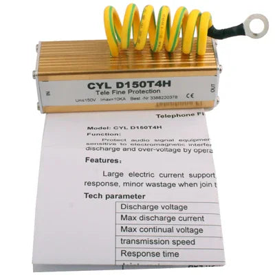 Parafoudre-Déchargeur de surtension pour dispositif de signal audio téléphonique de télécommunication sensible, Parafoudre-Déchargeur