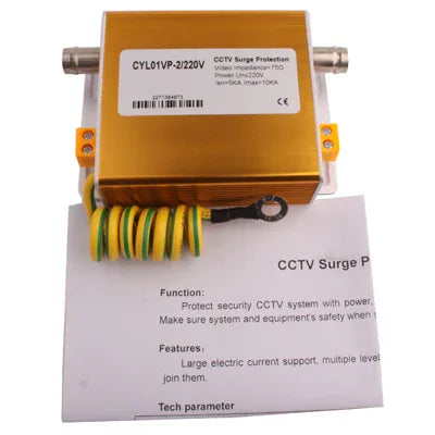 Parafoudre de sécurité 2 en 1 pour signal vidéo et alimentation 220V, 2 en 1 220V