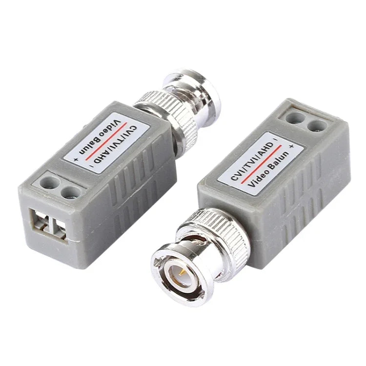 2 PCS 202E-HD Adaptateur coaxial passif vidéo balun 1 canal CVI/TVI/AHD, 202E-HD