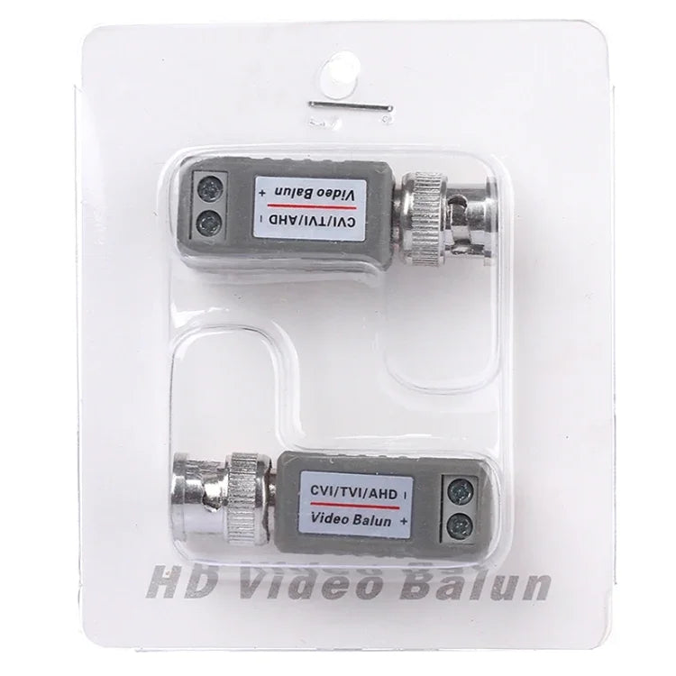 2 PCS 202E-HD Adaptateur coaxial passif vidéo balun 1 canal CVI/TVI/AHD, 202E-HD